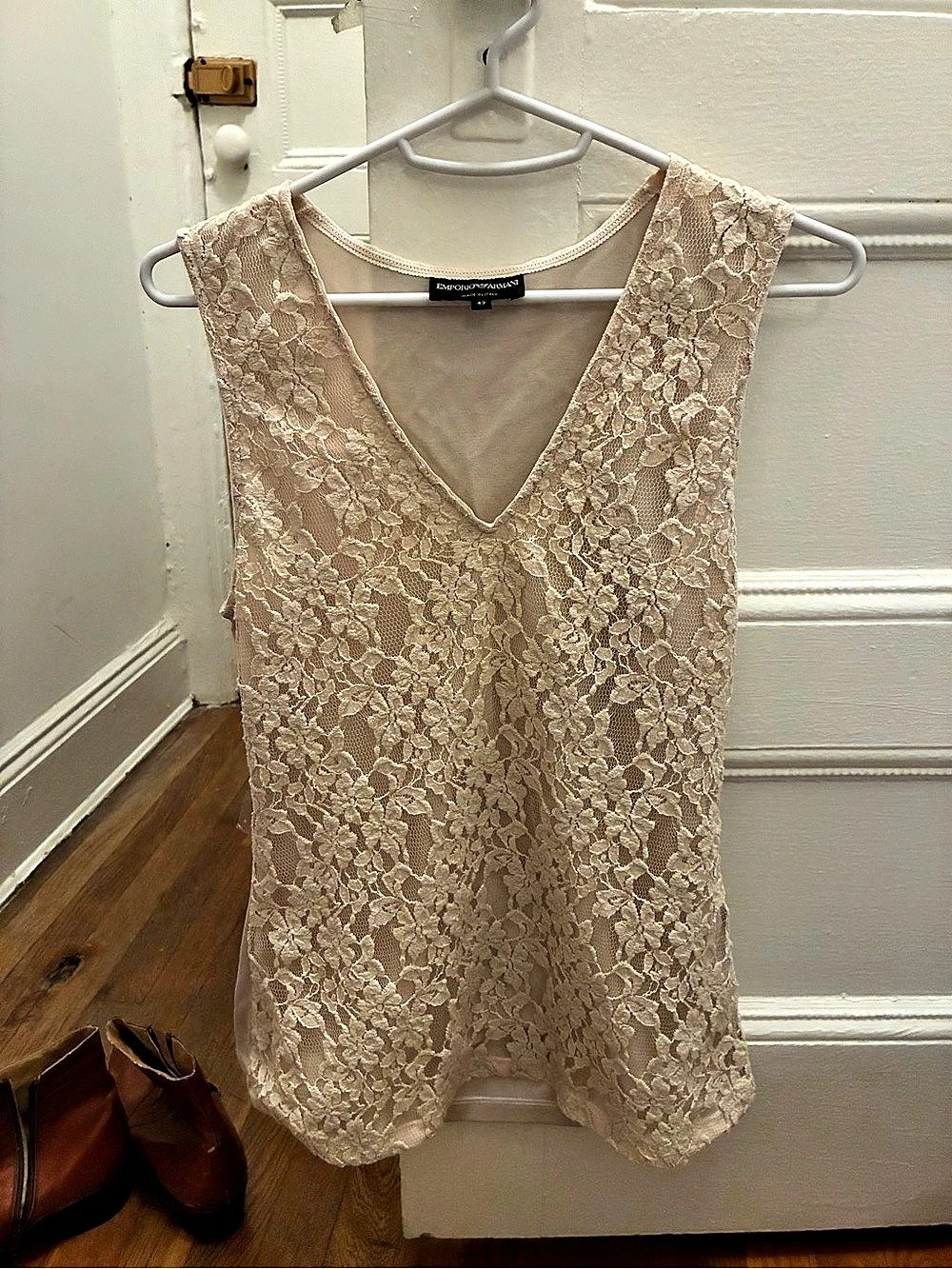 Emporio Armani Floral Lace Tank Top in Pink Size 42 Like New